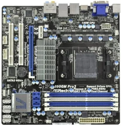 مادربرد ASRock 890GM PRO3 R2.0 سوکت AM3/ AMD 890GX/ Hybrid CrossFireX/ SATA3&USB3.0/ A&V&GbE/MATX