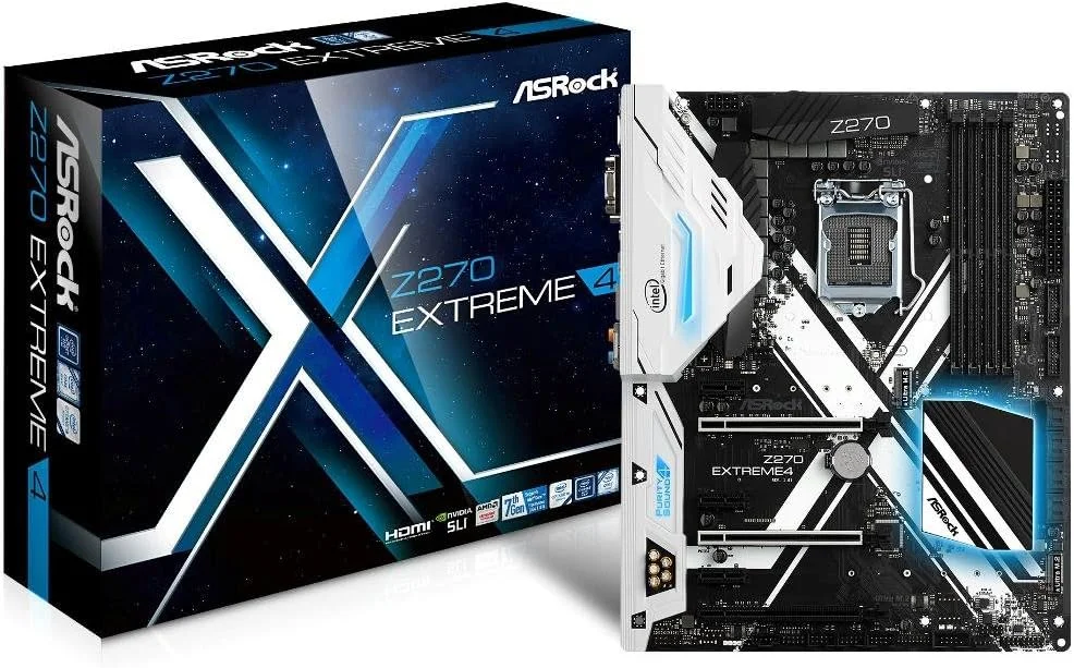 مادربرد ASRock Z270 EXTREME4 LGA1151/ Intel Z270/ DDR4/ Quad CrossFireX & Quad SLI/ SATA3&USB3.1/ M.2/ A&GbE/ ATX
