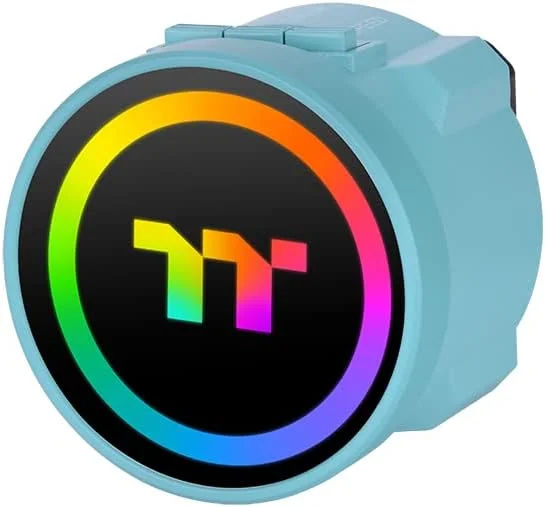 خنک کننده مایع پردازنده Thermaltake TOUGHLIQUID 240 ARGB با نورپردازی هماهنگ با مادربرد - نسخه فیروزه ای سازگار با AMD/AM5/Intel LGA1700، سیستم خنک کننده مایع All-in-One با رادیاتور 240 میلی متری با بازدهی بالا مدل CL-W319-PL12TQ-A