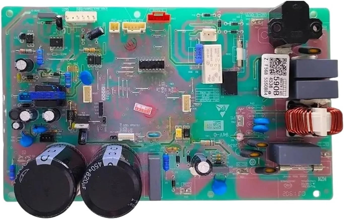 یک عدد برد کنترل واحد بیرونی کولر گازی اینورتر فرکانس متغیر، برد کامپیوتر 0011800590B مادربرد یک عدد برد کنترل واحد بیرونی کولر گازی اینورتر فرکانس متغیر، برد کامپیوتر 0011800590B مادربرد