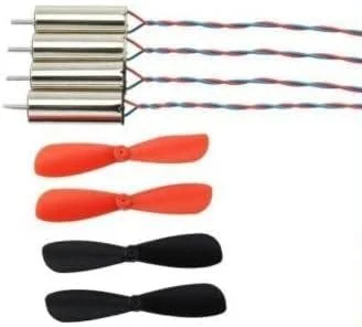 موتورهای هسته ای TechSupreme DC 3.7V-4.2V 50000RPM 7x16 mm میکرو براش متال به همراه 4 ملخ هلیکوپتری برای مدل کوادکوپتر
