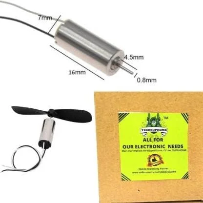 موتورهای هسته ای TechSupreme DC 3.7V-4.2V 50000RPM 7x16 mm میکرو براش متال به همراه 4 ملخ هلیکوپتری برای مدل کوادکوپتر موتورهای هسته ای TechSupreme DC 3.7V-4.2V 50000RPM 7x16 mm میکرو براش متال به همراه 4 ملخ هلیکوپتری برای مدل کوادکوپتر