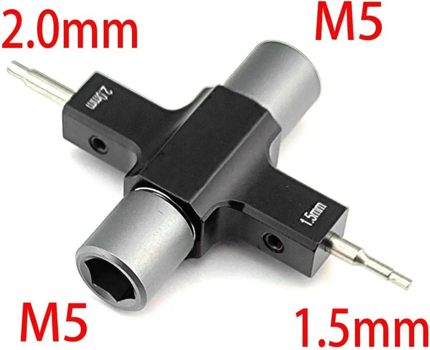 آچار چهارگوش M5 با ابزار بلبرینگ یک طرفه داخلی و پیچ گوشتی 1.5mm/2mm برای موتور پروانه رهاسازی پهپاد مسابقه ای RC FPV، نصب و استفاده آسان