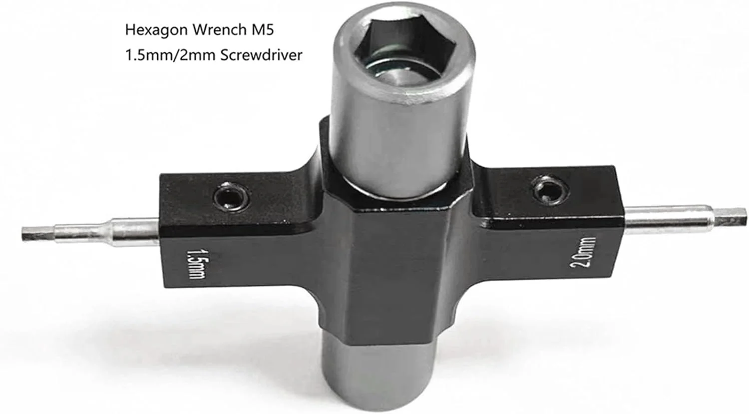 آچار چهارگوش M5 با ابزار بلبرینگ یک طرفه داخلی و پیچ گوشتی 1.5mm/2mm برای موتور پروانه رهاسازی پهپاد مسابقه ای RC FPV، نصب و استفاده آسان