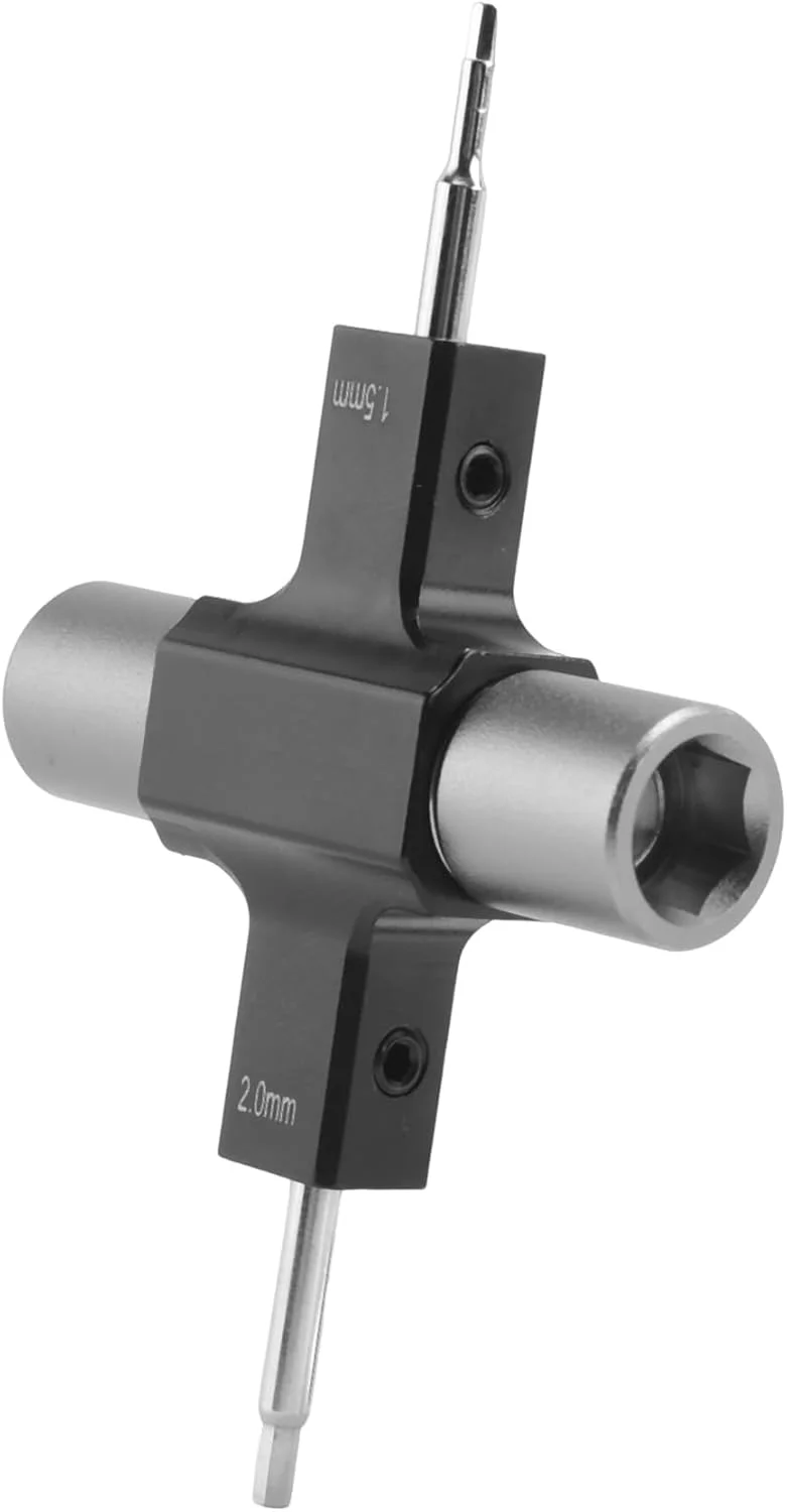 آچار چهارگوش M5 با ابزار بلبرینگ یک طرفه داخلی و پیچ گوشتی 1.5mm/2mm برای موتور پروانه رهاسازی پهپاد مسابقه ای RC FPV، نصب و استفاده آسان