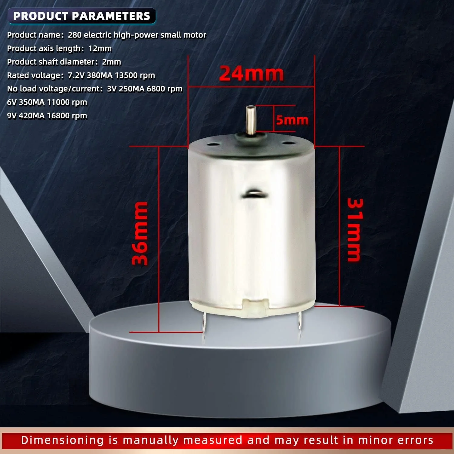 موتور DC تریفی، 12 عدد موتور میکرو DC مدل 280 با ولتاژ 3 تا 12 ولت، موتور الکتریکی شفت گرد، موتور مینی الکتریکی سرگرمی، برای پروژه های علمی اسباب بازی های DIY، مدل قایق RC هواپیما
