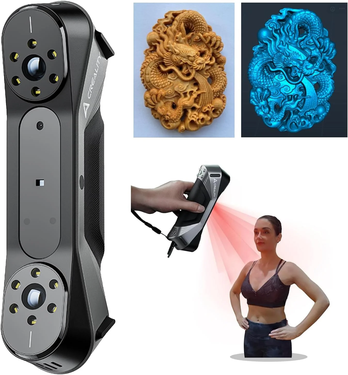 اسکنر سه بعدی SainSmart Creality CR-Scan Raptor و بسته صفحه گردان اسکنر سه بعدی