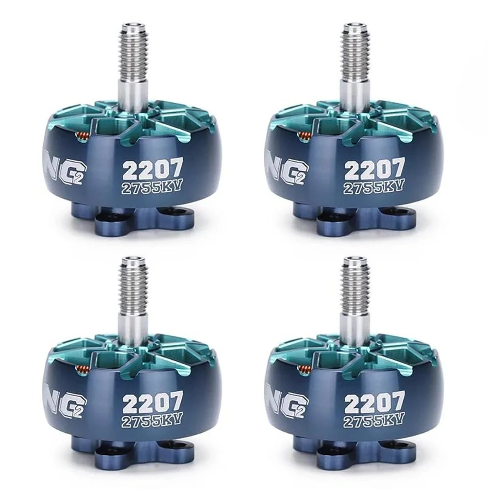 موتور براشلس FPV مدل XING2 2207 با 1855KV 3-6S / 2755KV 3-5S برای IFlight با شفت آلیاژ تیتانیوم 5 میلی متری برای پهپادهای RC FPV با پروانه 5.1 اینچی (4 عدد 2207 2755kv)