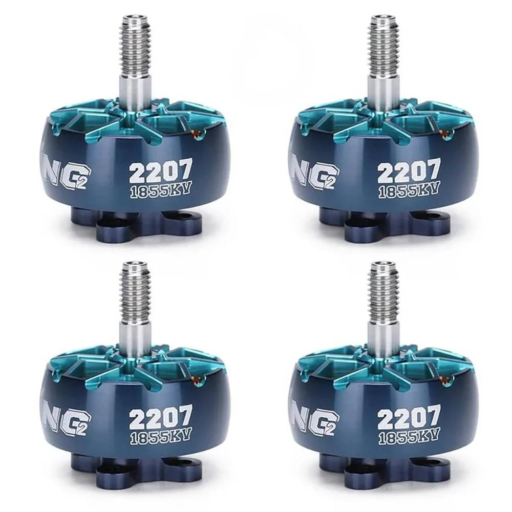 موتور براشلس FPV مدل XING2 2207 با 1855KV 3-6S / 2755KV 3-5S برای IFlight با شفت آلیاژ تیتانیوم 5 میلی‌متری برای پهپادهای RC FPV با پروانه 5.1 اینچی (4 عدد 2207 1855kv)