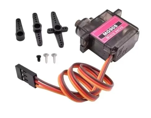 موتور سروو میکرو MG90S، چرخش 360 درجه، دنده پلاستیکی، سازگار با آردوینو، ماشین کنترلی، هلیکوپتر، هواپیما، پهپاد