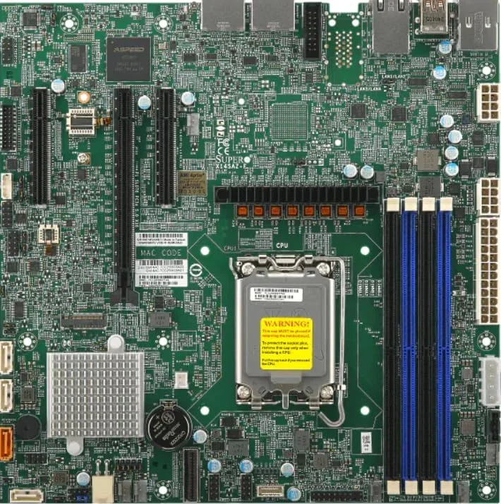 مادربرد Supermicro X14SAZ-F Bulk Intel W880 | سری Core Ultra 9/7/5 نسل 2 | 192 گیگابایت DDR5 | PCIe 5.0/4.0 | Dual 2.5G LAN | 4 خروجی تصویر | M.2 | 4X SATA | TPM 2.0 | 12V DC | vPro