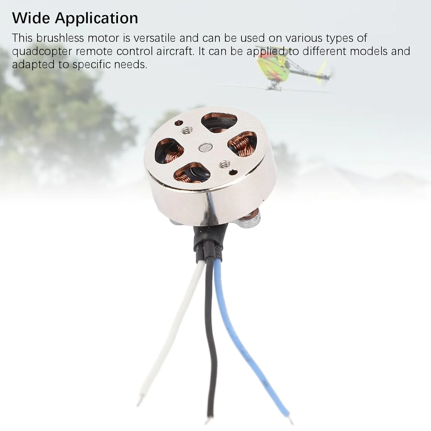 موتور براشلس حرفه ای 1503 3.7 ولت RC الکتریکی براشلس برای لوازم جانبی پروانه پهپاد، طراحی و عملکرد روان، دوام عالی و ساختار محکم، آسان