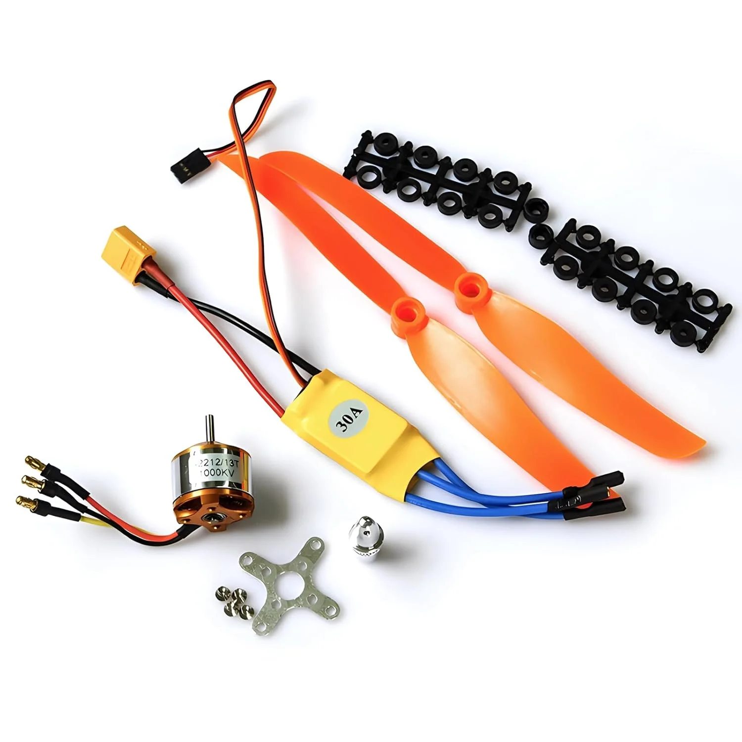 یک عدد موتور براشلس 2212 1800KV با کانکتور 3.5 میلی‌متری نر برای هواپیماهای مدل، مولتی‌کوپتر، کوادکوپتر و پهپاد