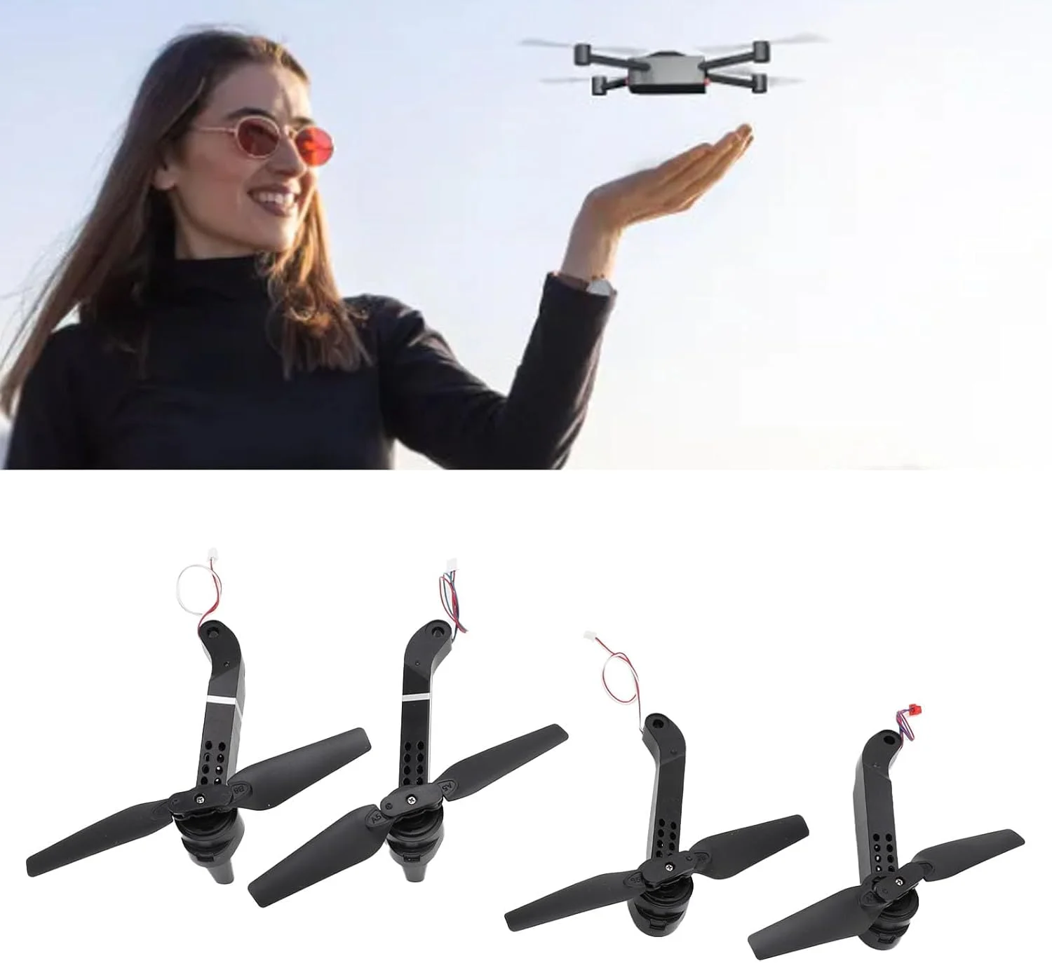 4 عدد بازوی موتور پهپاد با ملخ، قطعات قاب پلاستیکی پهپاد، جایگزینی موتور بازوی کوادکوپتر برای کوادکوپتر تاشو E88 E99 E10 RC