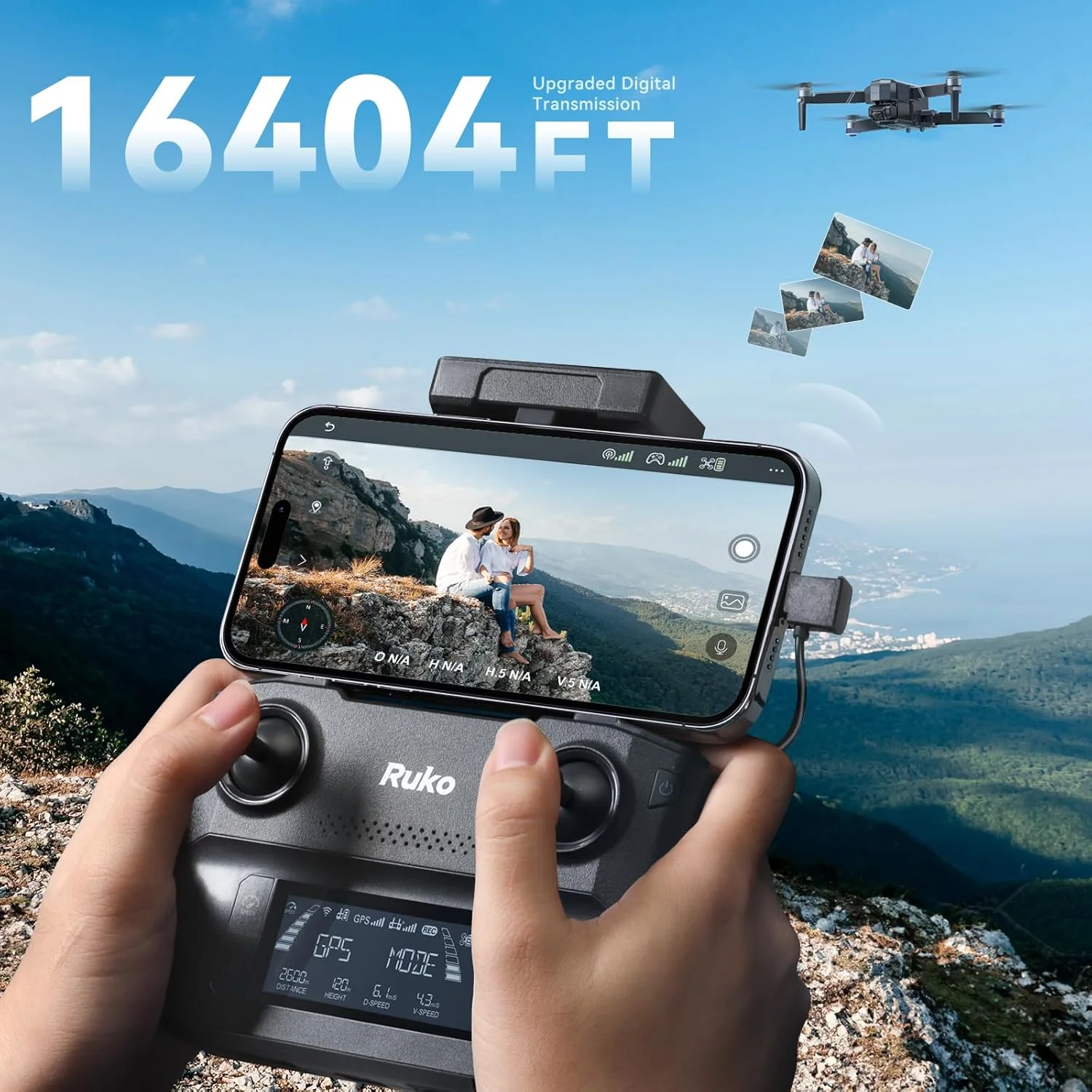 پهپاد Ruko F11GIM2 با دو باتری و دوربین 4K برای بزرگسالان به همراه پایه فرود، 64 دقیقه زمان پرواز، انتقال ویدیویی دیجیتال 5 کیلومتر