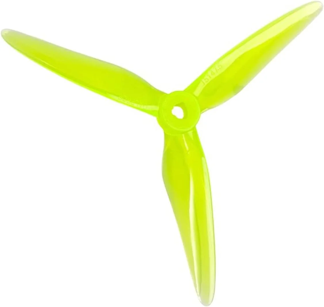 4 عدد/2 جفت ملخ مسابقه ای T5147.5 مناسب برای پهپاد مسابقه ای FPV، بدون ایجاد تلاطم هوا، 3.8 گرم، ملخ پهپاد موتور براشلس (سبز فسفری)