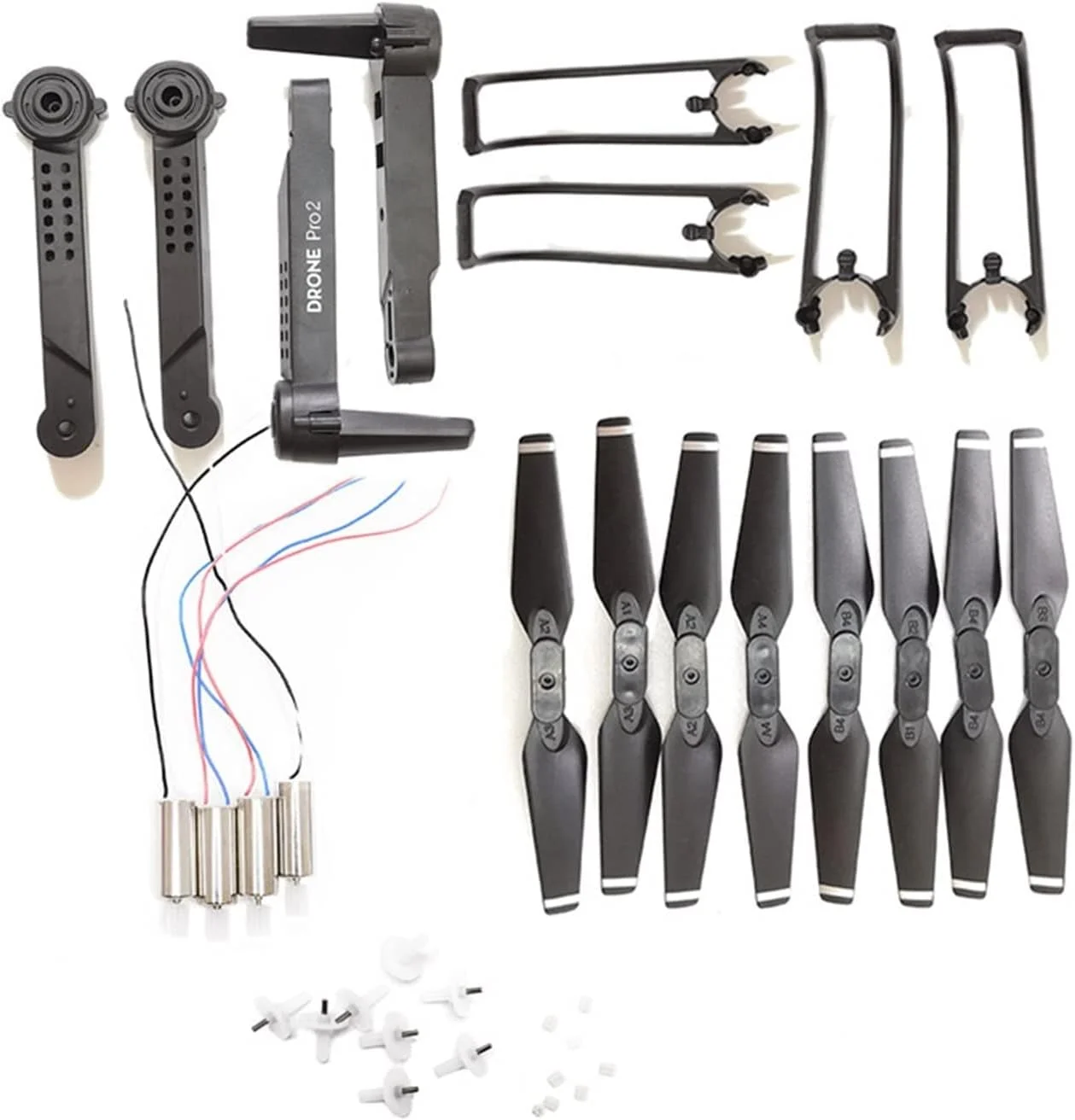 بازوی موتور پروانه با محافظ ملخ و چرخ دنده، مناسب برای پهپاد E99 Pro Rc (مشکی)