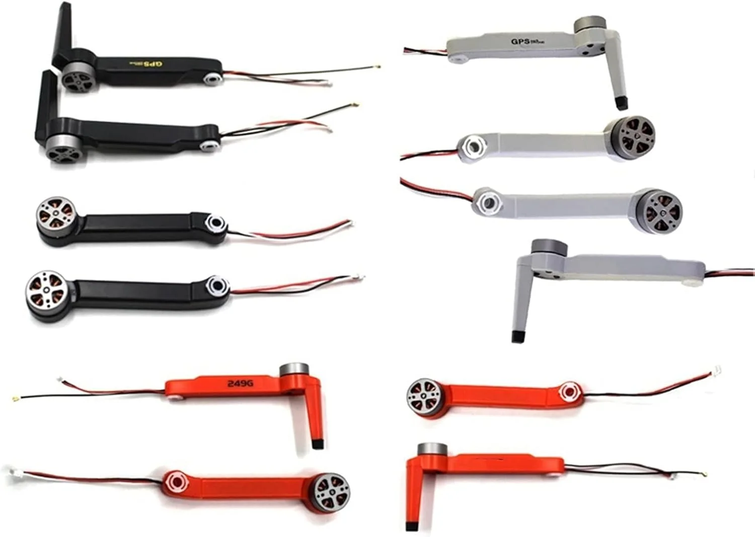 پروانه کوادکوپتر، بازوی موتور براشلس، قطعات یدکی، برای SG108 DM001 L108 GPS RC (مشکی جلو B)