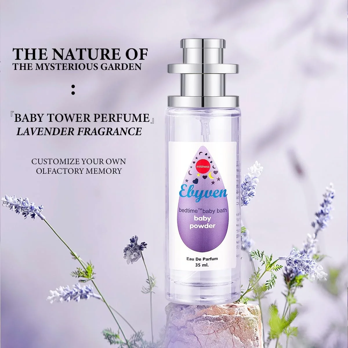 عطر پودر بچه با ماندگاری طولانی، عطر برج کودک با رایحه ای تازه و سبک، رطوبت و رایحه ماندگار - هدیه ای برای زنان با رایحه ملایم پودر بچه و نت های گلی 35 میلی لیتر