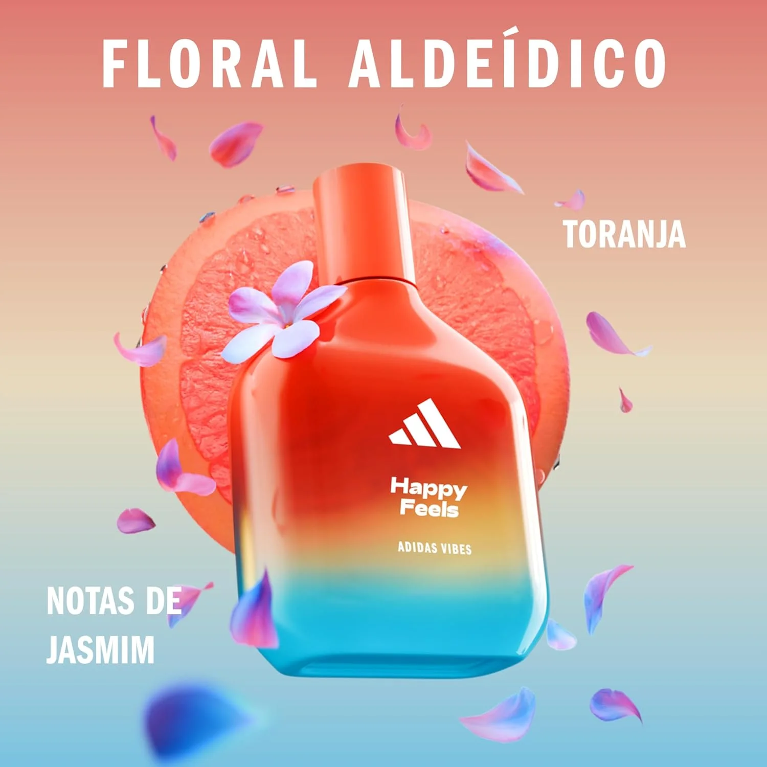 ادکلن آدیداس Vibes Happy Feels، شاداب کننده و نشاط آور، رایحه ماندگار، گریپ فروت و یاس 100 میلی لیتر
