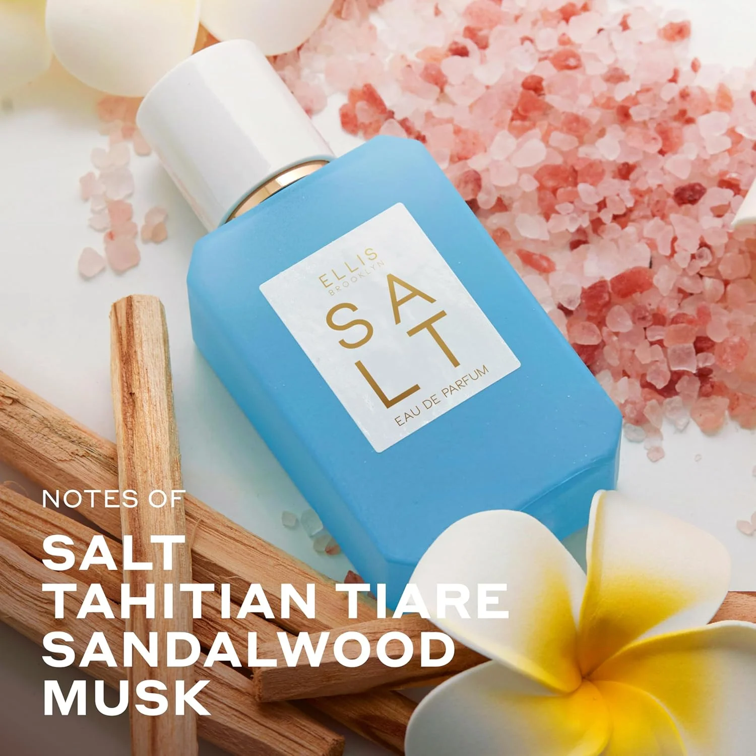 ادکلن زنانه الیس بروکلین Salt، اسپری مسافرتی، رایحه ای برای زنان با عنبر، گل یاس تاهیتی، یلانگ یلانگ و چوب صندل - گرمسیری - وگان، بدون تست حیوانی و بدون پارابن، 10 میلی لیتر