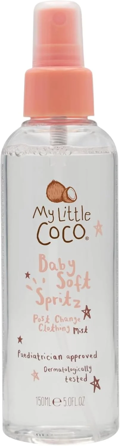 اسپری ملایم کودک مای لیتل کوکو – اسپری پارچه و ملحفه کودک با رایحه ملایم و روغن نارگیل – خنثی کننده بو، فرمولاسیون ملایم – 150 میلی لیتر