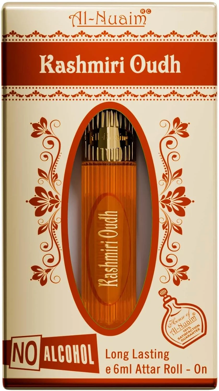 عطر رولی کشمیری عود از سری طلایی النعیم برای آقایان و بانوان - بسته 4 عددی (6 میلی لیتر)