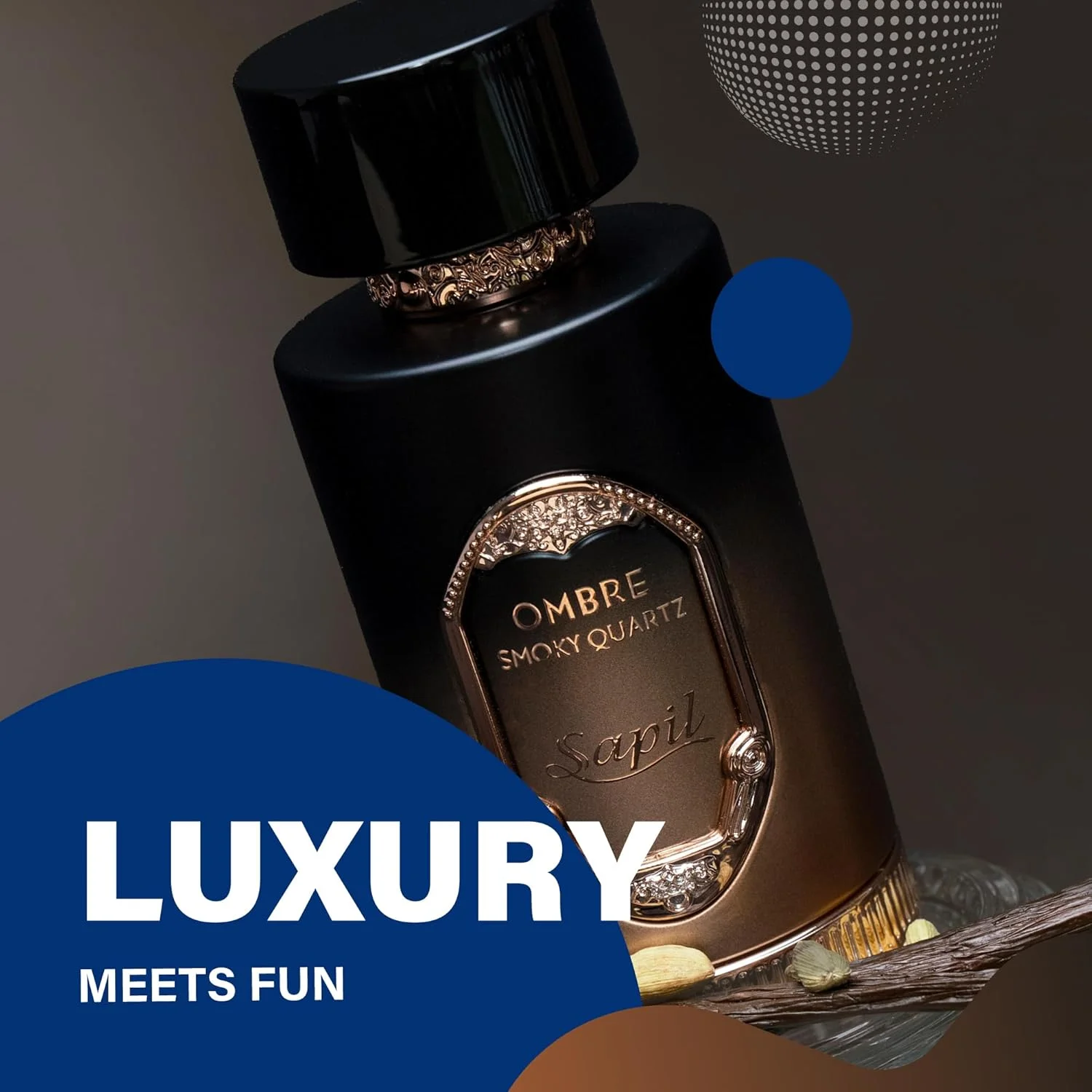 ادو پرفیوم ساپیل Ombre Smoky Quartz ۱۰۰ میلی لیتر، عطر لوکس مقرون به صرفه، رایحه مجلل با نت های ابتدایی وانیل ادویه دار، عطرهای ترکیبی جسورانه برای مردان و زنان