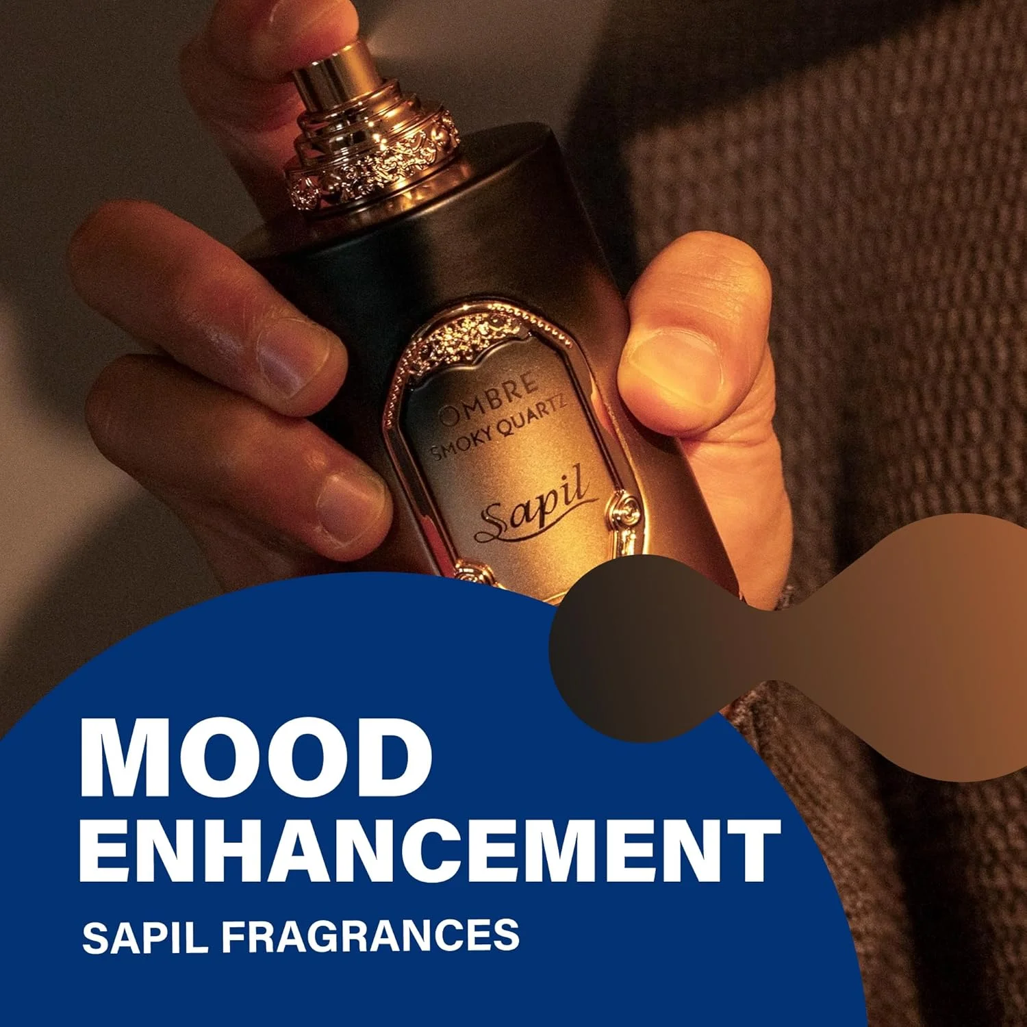 ادو پرفیوم ساپیل Ombre Smoky Quartz ۱۰۰ میلی لیتر، عطر لوکس مقرون به صرفه، رایحه مجلل با نت های ابتدایی وانیل ادویه دار، عطرهای ترکیبی جسورانه برای مردان و زنان