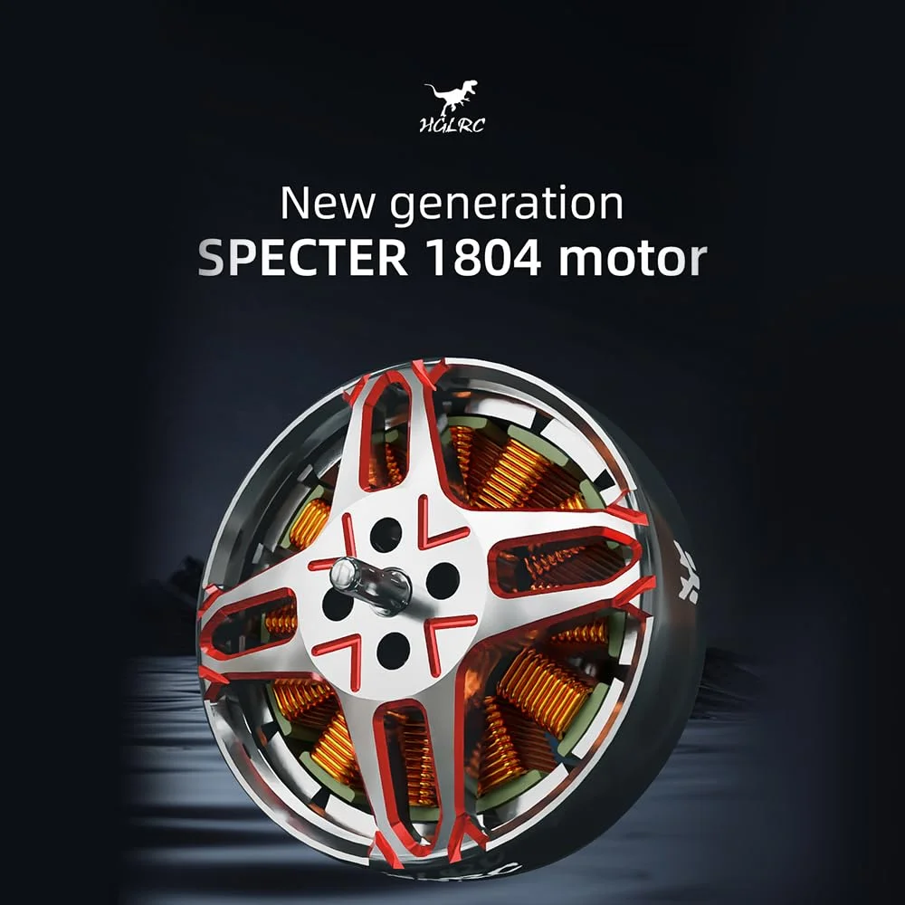 موتور براشلس HGLRC Specter 1804-2450KV 4-6S برای پهپادهای مسابقه ای فری استایل FPV سایز 3-3.5 اینچ موتور براشلس HGLRC Specter 1804-2450KV 4-6S برای پهپادهای مسابقه ای فری استایل FPV سایز 3-3.5 اینچ