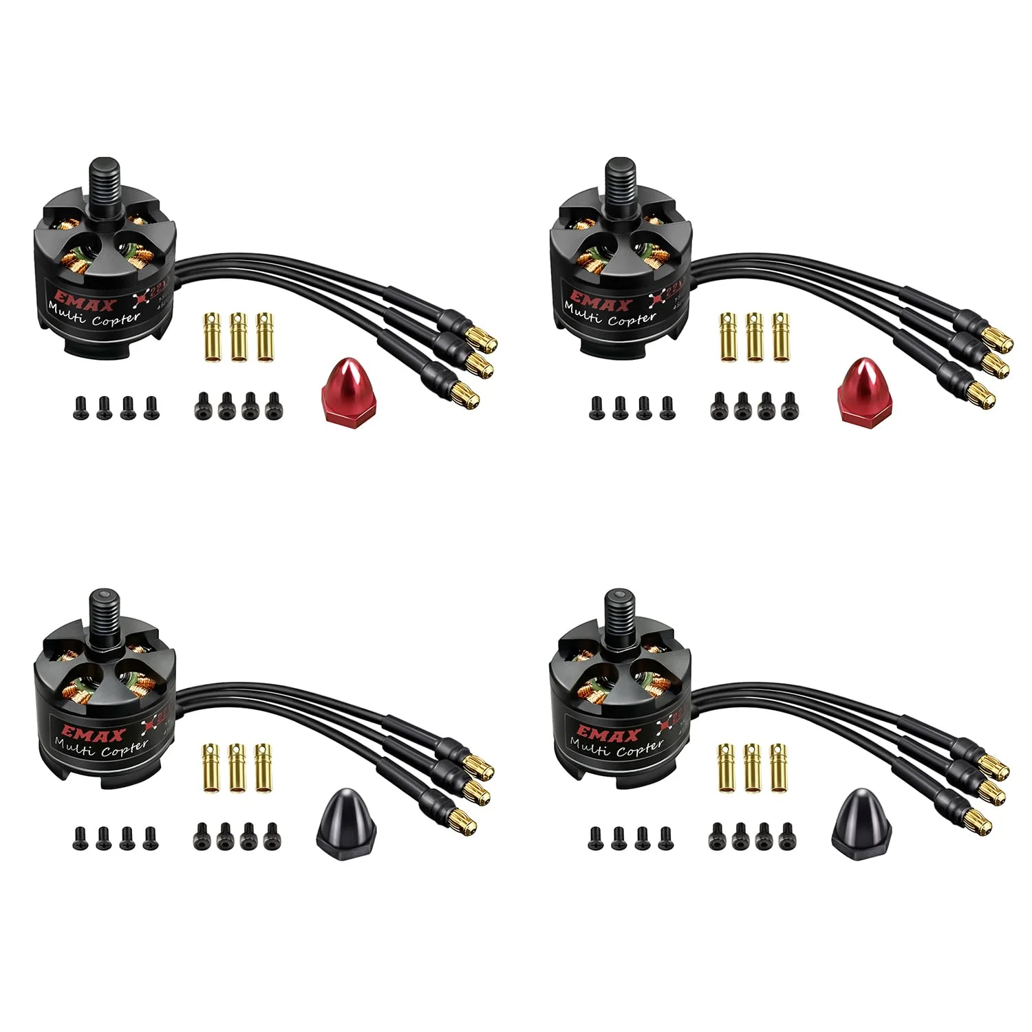 موتور براشلس HAWK'S WORK مدل 2213 935KV، موتور 2 تا 4 سل برای هواپیمای RC، مولتی کوپتر DIY، مناسب برای 450 F550 S500 S550 X525 DJI Phantom کوادکوپتر (Emax MT2213 CW*2+CCW*2)