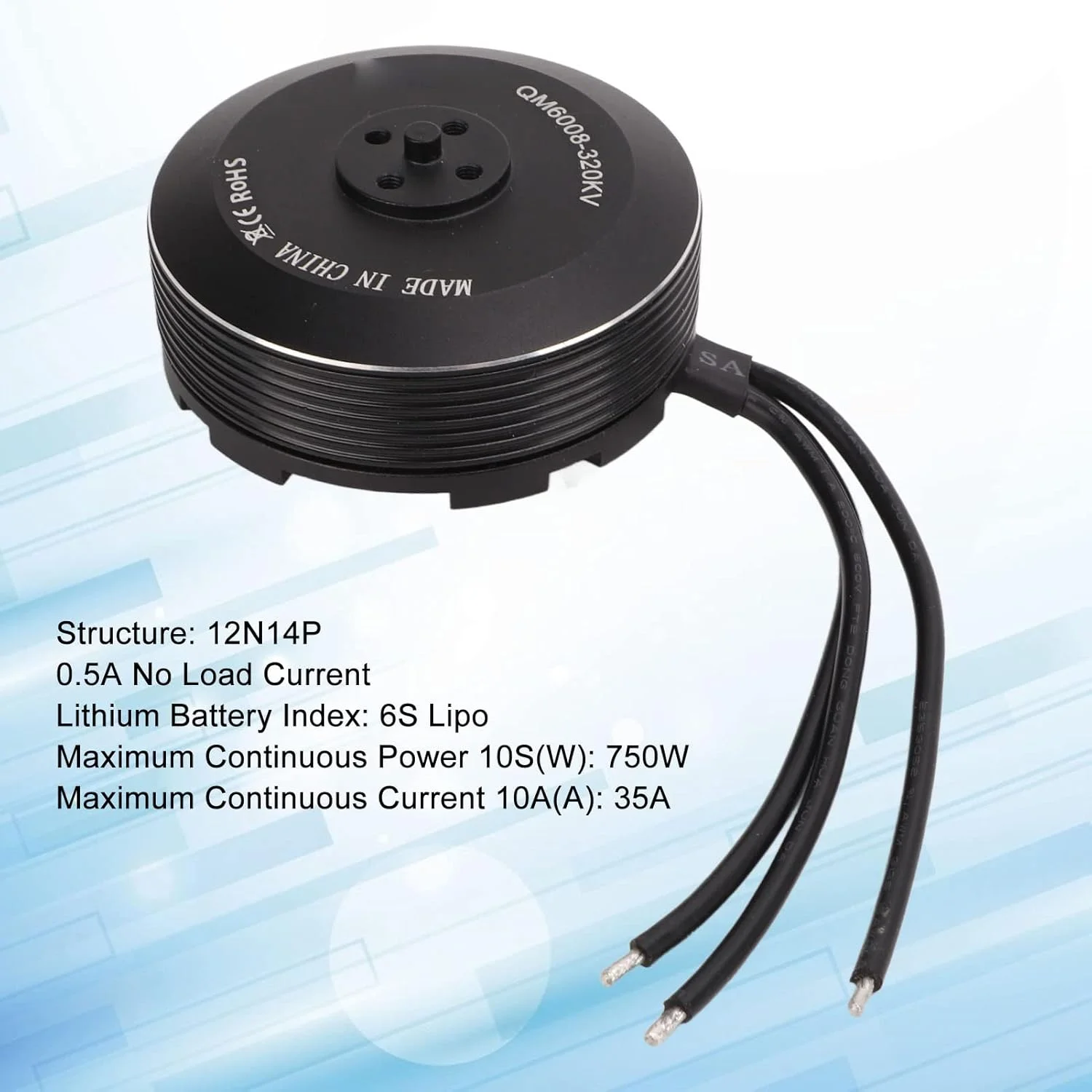 موتور براشلس QM6008 320KV با راندمان بالا برای مدل پهپاد RC