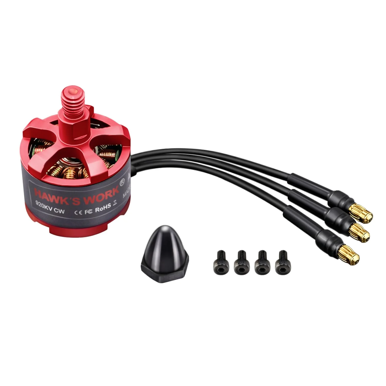 موتور براشلس HAWK'S WORK مدل 2212 920KV، موتور 2-4S برای هواپیمای RC، مولتی کوپتر DIY، مناسب برای کوادکوپترهای 450 F550 S500 S550 X525 DJI Phantom (CW*1)