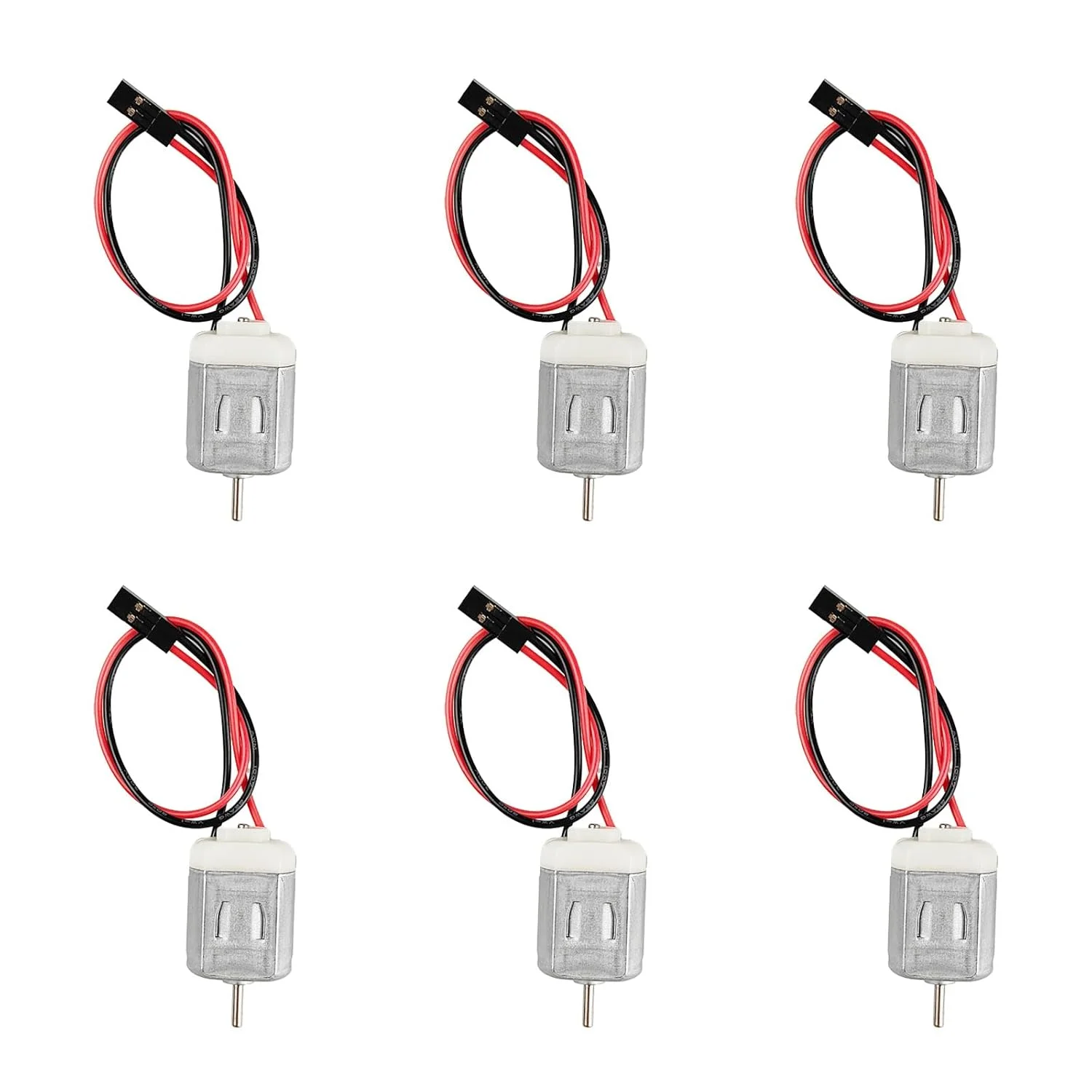 موتور میکرو DC نوع 130 Gikfun با ولتاژ 1 تا 6 ولت برای آردوینو، پروژه‌های سرگرمی، رباتیک، کیت‌های STEM، پهپادها و الکترونیک کوچک DIY (بسته 6 عددی) EK1894