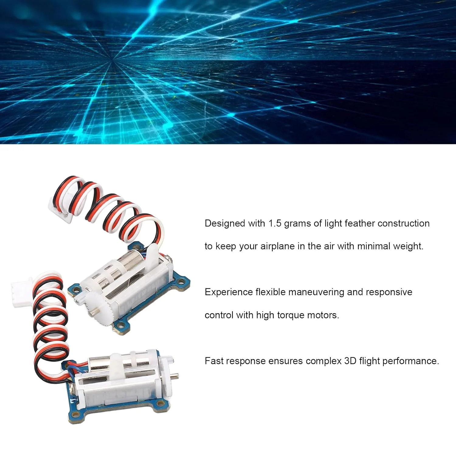 سروو دیجیتال هواپیمای RC، فوق سبک 1.5 گرمی 900-2100us خطی دیجیتال برای مینی پهپاد هواپیمای بال ثابت 3.7V-6V (دو عدد)