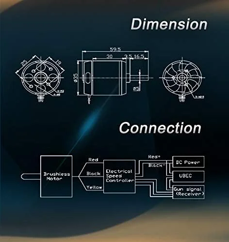 موتور براشلس اوترانر فلش هابی مدل D3542 با سرعت 1000KV برای مینی مولتی کوپترها و هواپیماهای RC (1000kv)