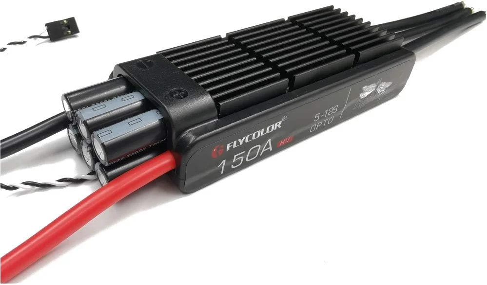 کنترل کننده سرعت الکترونیکی 150 آمپر FlyDragon 5-12S HV OPTO برای مدل های هواپیما، هلیکوپتر و موتورهای الکتریکی 105/120 میلی متری JP EDF