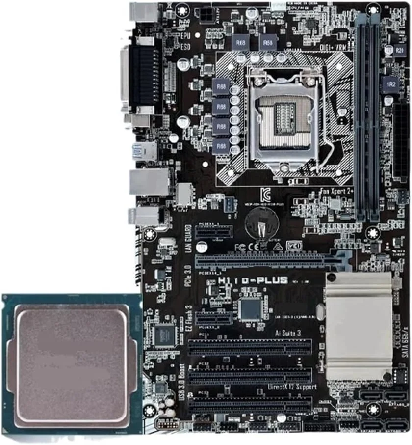مادربرد H110 به همراه پردازنده i5-6500، سوکت H110 LGA 1151، پشتیبانی از DDR4 تا 32 گیگابایت، فرم فاکتور ATX، دارای PCI-E 3.0، چهار پورت USB3.0، یک PCI-E X16 و VGA (مادربرد + پردازنده)