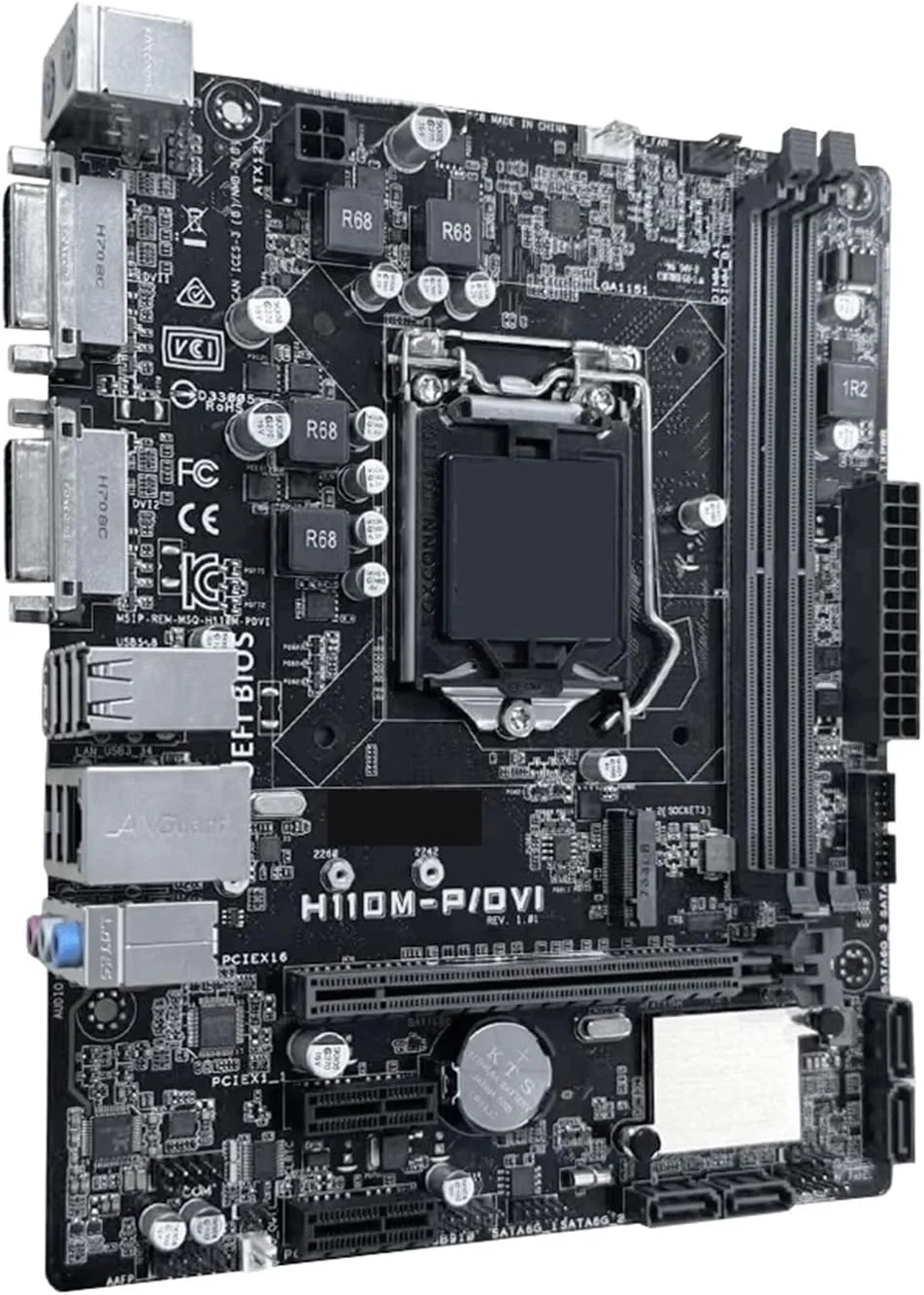 مادربرد H110M-P/DVI مدل LGA 1151 H110 DDR4 با ظرفیت 32 گیگابایت و پشتیبانی از پردازنده های i3-6100 7300 6400 6600 7500 6700 7700 مادربرد H110M-P/DVI مدل LGA 1151 H110 DDR4 با ظرفیت 32 گیگابایت و پشتیبانی از پردازنده های i3-6100 7300 6400 6600 7500 6700 7700