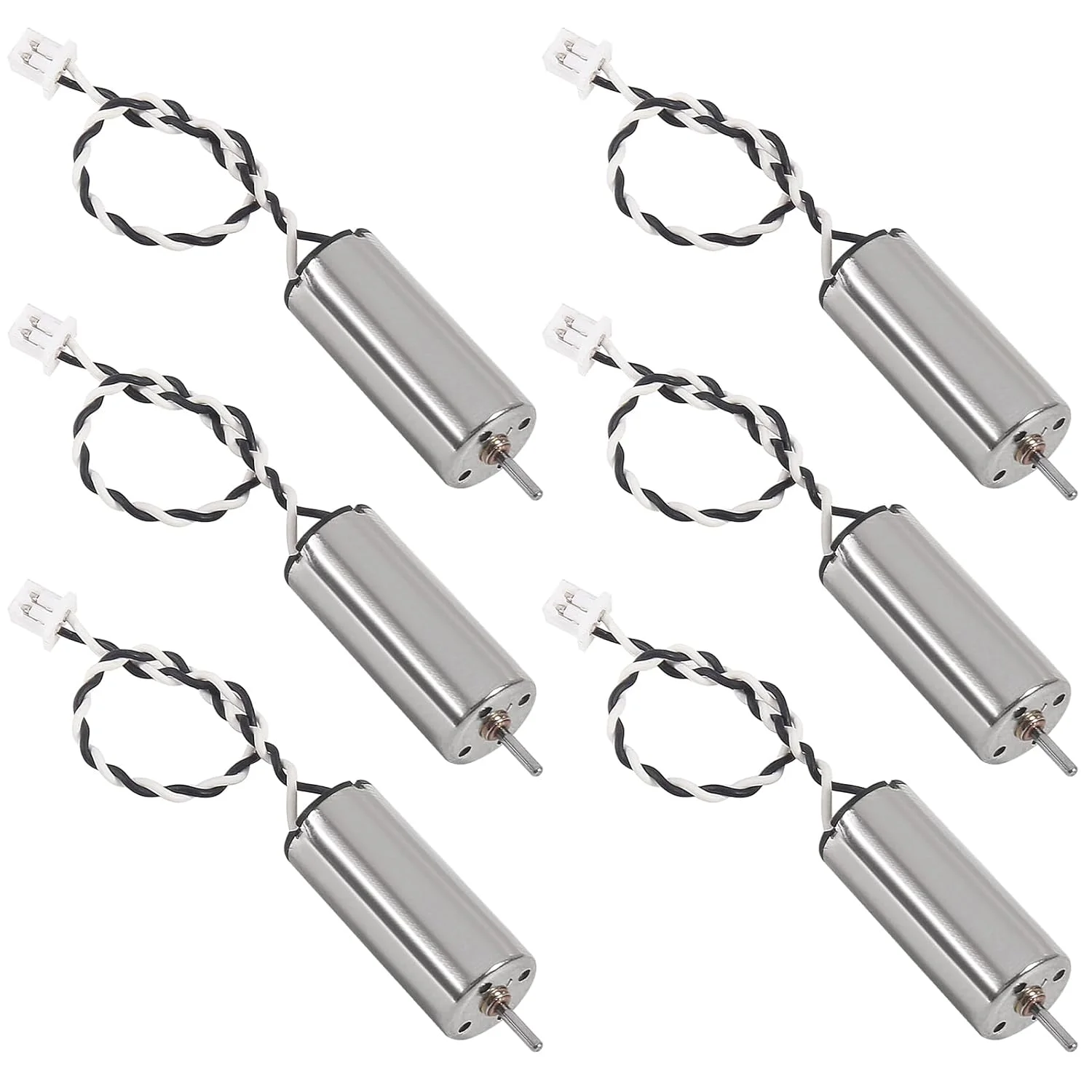 موتور براشلس کورلس 8520، ابعاد 8.5x20 میلی‌متر، سیم‌های سیاه و سفید با ترمینال JST-1.25، بسته 6 عددی