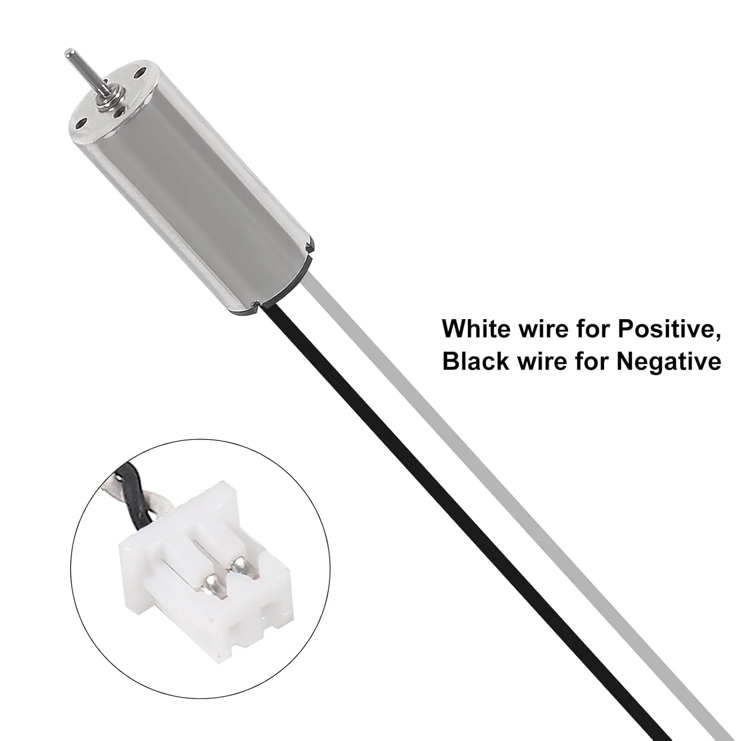 موتور براشلس کورلس 8520، ابعاد 8.5x20 میلی‌متر، سیم‌های سیاه و سفید با ترمینال JST-1.25، بسته 6 عددی