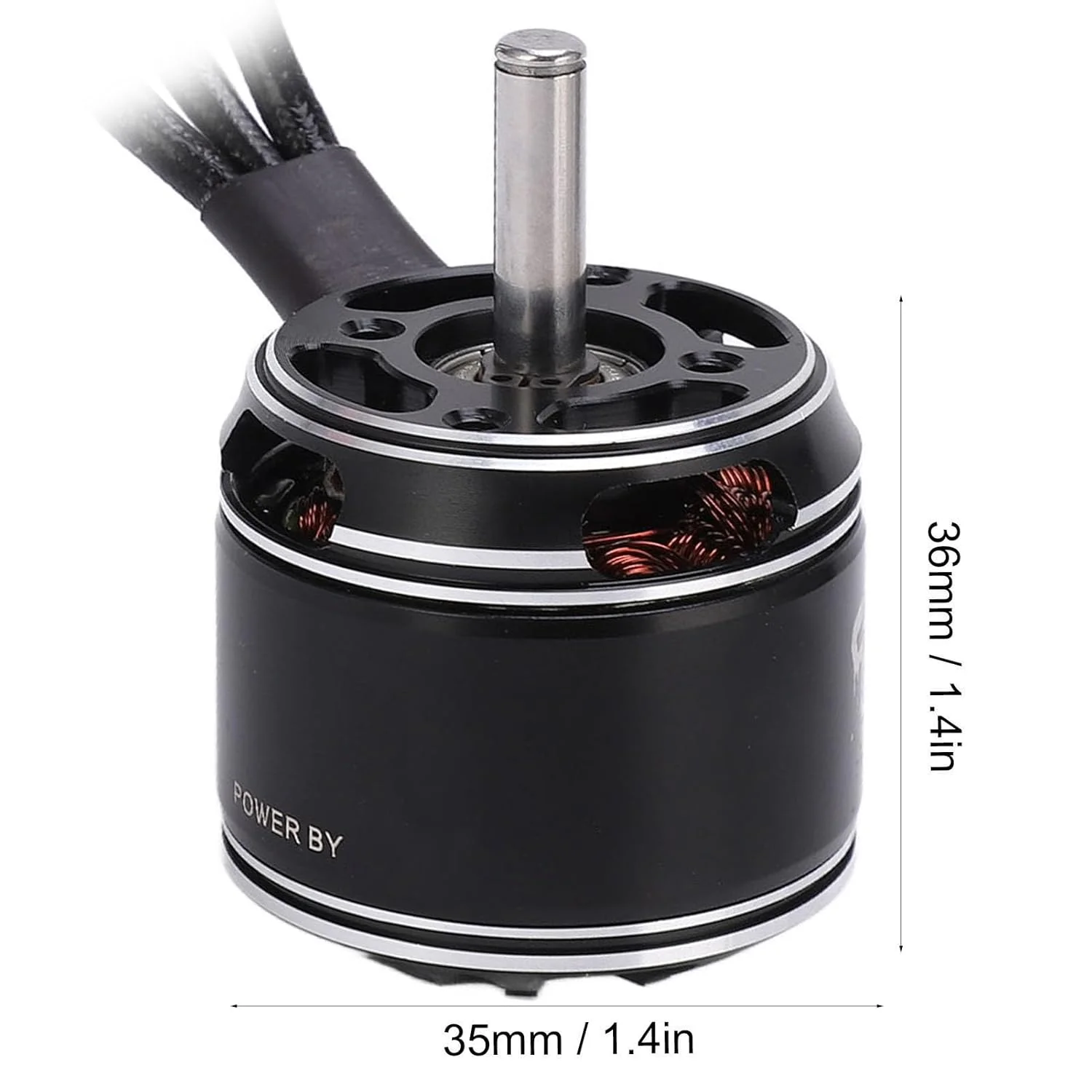 موتور براشلس کوادکوپتر Domary RC D3536EVO 3-4S Lipo با حداکثر کارایی برای علاقه مندان به آرسی - مشکی (1000KV)