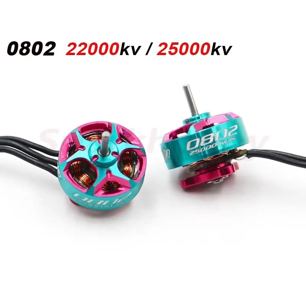 موتور براشلس FPV مدل GTS V3 0802 22000KV/25000KV 1S 4.25V برای موتورهای RCINPOWER، مناسب فریم های کوچک 1.2 تا 1.6 اینچی مسابقه ای و پهپادهای داخلی (4 عدد 0802 22000KV)