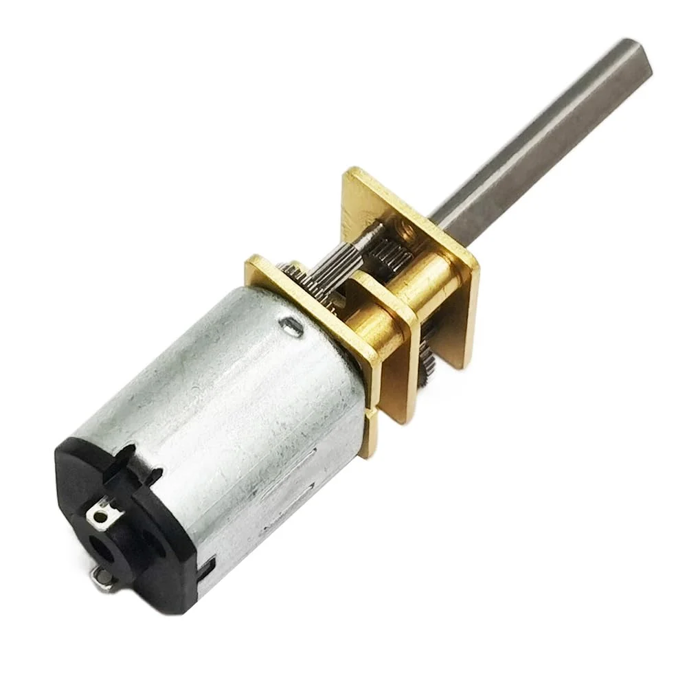 دو عدد موتور DC 12V 800RPM با شفت بلند 20 میلی‌متری GA12 N20 برای پهپادها، موتور براش‌دار 3-12V 15-4000RPM برای آردوینو و رزبری پای (12-800)