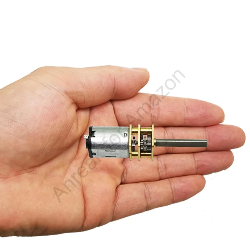 دو عدد موتور DC 12V 800RPM با شفت بلند 20 میلی‌متری GA12 N20 برای پهپادها، موتور براش‌دار 3-12V 15-4000RPM برای آردوینو و رزبری پای (12-800)