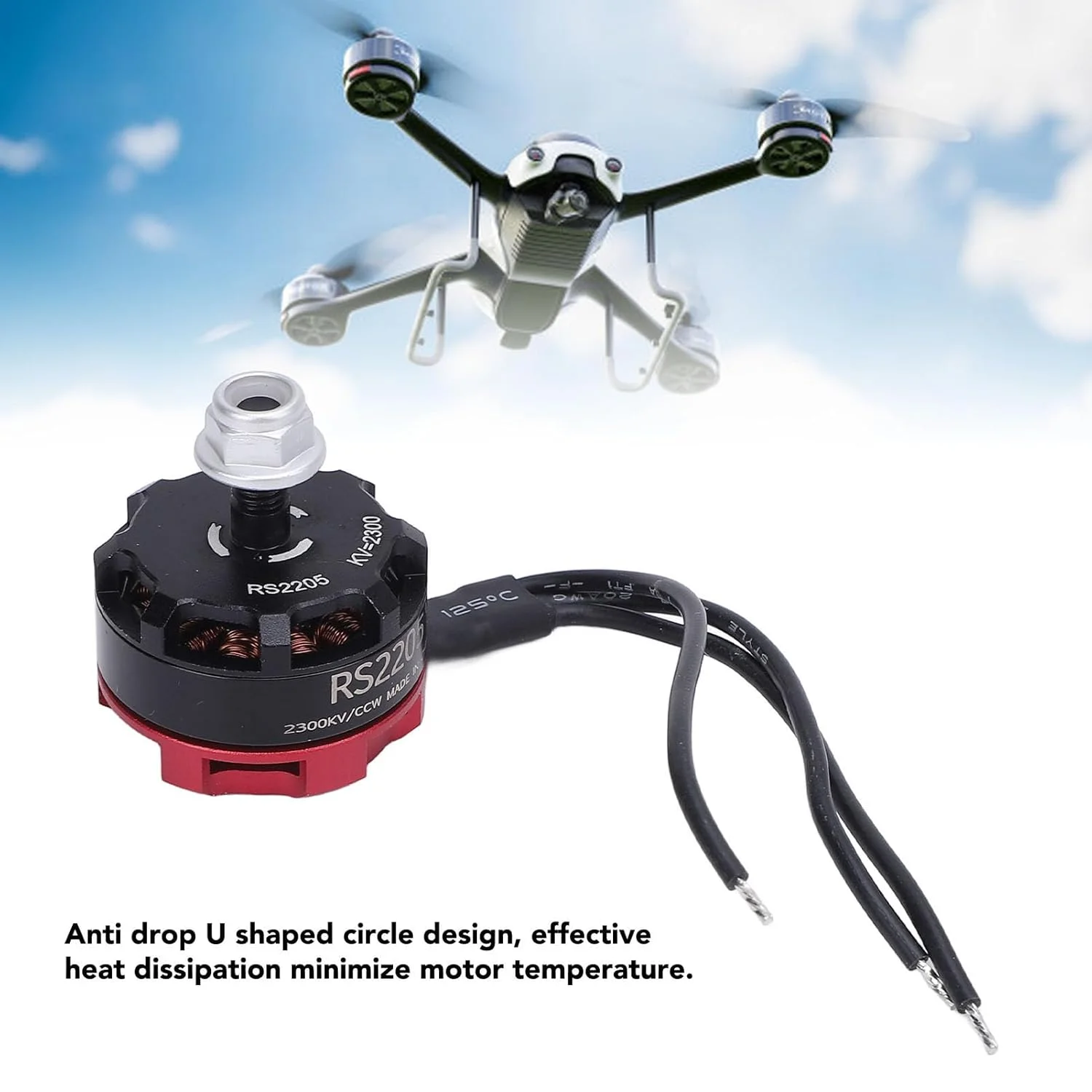 موتور براشلس 2300KV، موتور RC با طراحی مقاوم در برابر سقوط CCW 3-4S، موتور پهپاد مسابقه ای برای پهپاد مسابقه ای FPV و مولتی کوپتر FPV