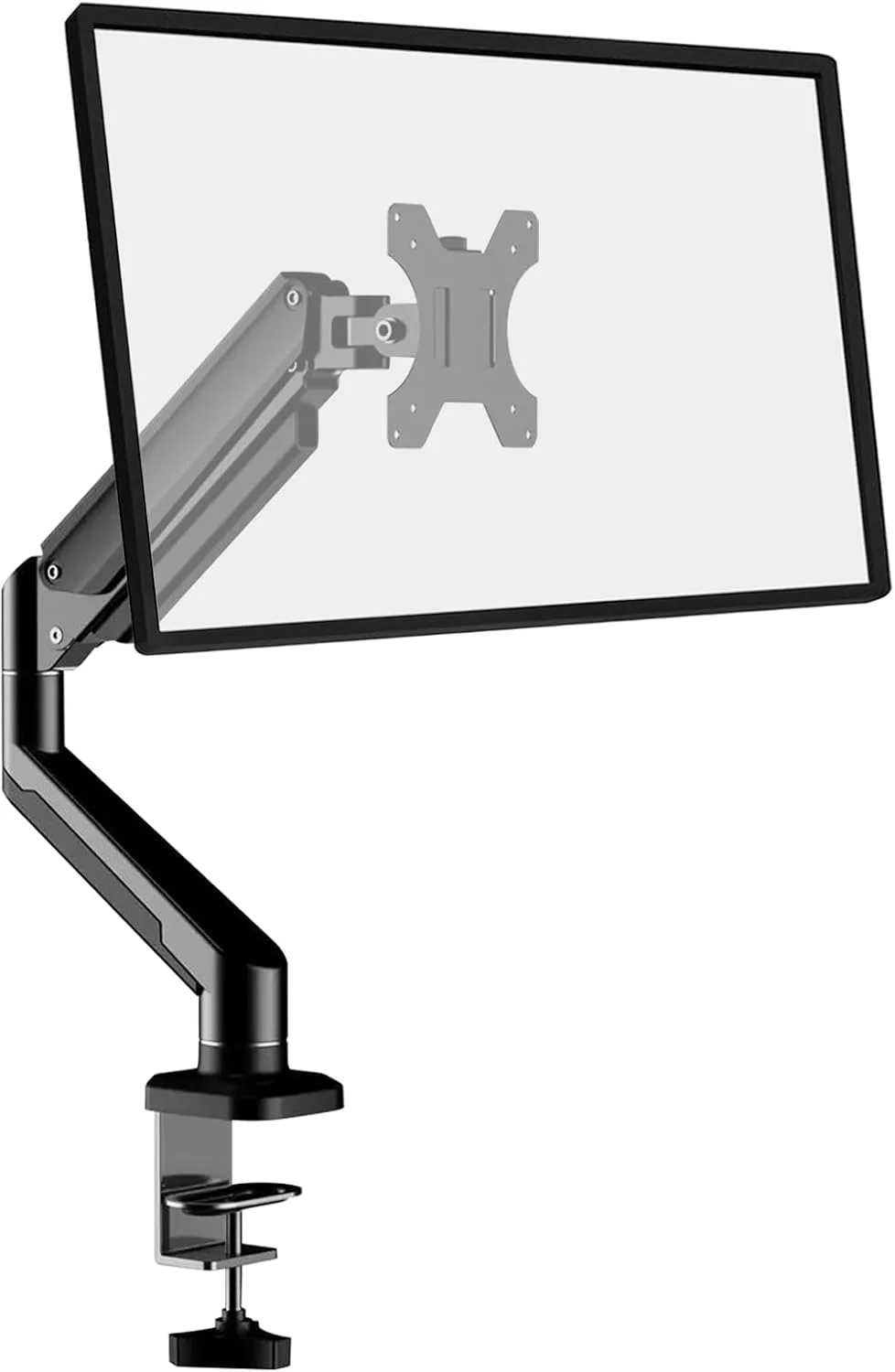 پایه رومیزی مانیتور تکی INGUNAR - بازوی مانیتور فنری گازی متحرک، پایه رومیزی VESA قابل جابجایی با گیره و پایه Grommet - مناسب برای مانیتورهای کامپیوتر LCD 13 تا 32 اینچ، VESA 75x75، 100x100