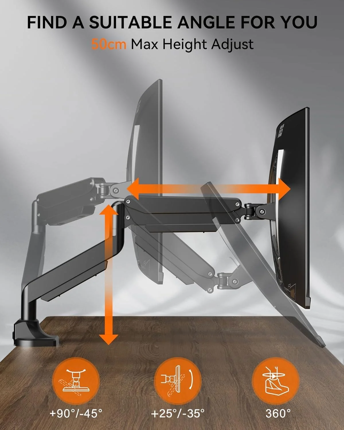 بازوی مانیتور سنگین - پایه مانیتور 15 کیلوگرمی برای صفحه نمایش های فوق عریض تا 49 اینچ، فنری گازی، بازوی مانیتور تکی کامپیوتر خمیده برای صفحه نمایش های گیمینگ 34/49 اینچ بازوی مانیتور سنگین - پایه مانیتور 15 کیلوگرمی برای صفحه نمایش های فوق عریض تا 49 اینچ، فنری گازی، بازوی مانیتور تکی کامپیوتر خمیده برای صفحه نمایش های گیمینگ 34/49 اینچ