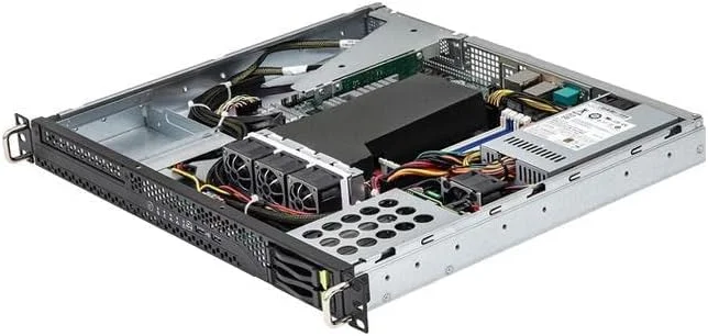 شاسی سرور Barebone رک مونت AsRock Rack 1U2E-X570 با پردازنده AMD Ryzen 5000 (PGA 1331) X570، فرم فاکتور 1U، دارای 2 جایگاه SATA/NVMe با قابلیت تعویض سریع 2.5 اینچی
