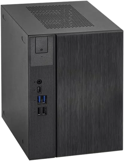 کیت Barebone مینی پی سی ASRock DeskMeet X300 – سوکت AMD AM4، پشتیبانی از پردازنده های Ryzen سری 5000/4000/3000G، DDR4-3200MHz، PCIe 3.0 x16، Dual M.2، USB 3.2 Gen2 Type-C، منبع تغذیه 500W (CPU/RAM/Storage شامل نمی شود)